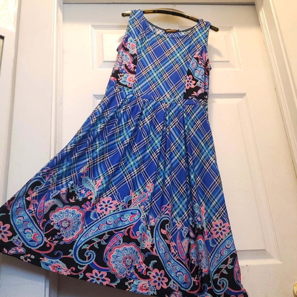 IT HAS POCKETS! Reborn, plaid and paisley dress, Small